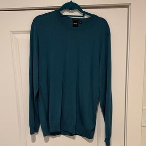 Boss Men's Rich Teal Crewneck Sweater
